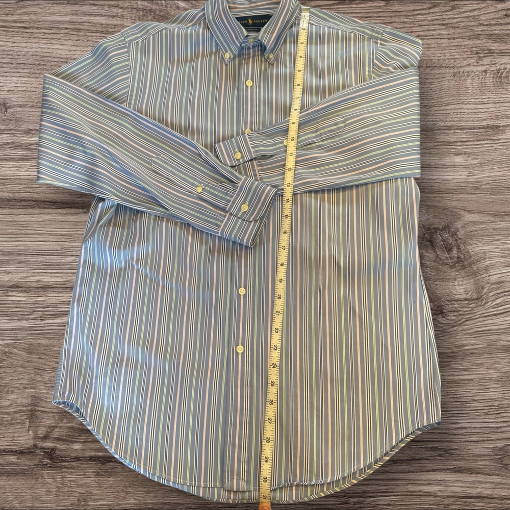 RALPH LAUREN Classic Fit Blue Multi Stripe Button Down Shirt M - Picture 4 of 9